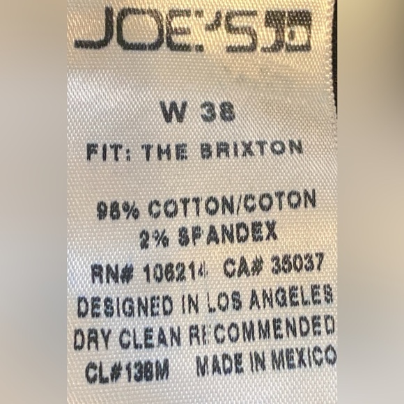 Joe's The Brixton Dark Wash Denim Blue Jeans Men's Sz 38 (Has a hole) - Picture 14 of 16